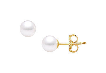 Freshwater Cultured Pearl Stud Earrings  14K Yellow Gold  6 MM