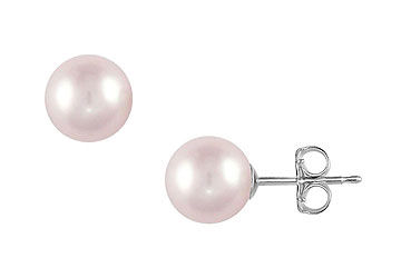 Freshwater Cultured Pearl Stud Earrings  14K White Gold  11 MM