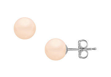 Freshwater Cultured Pearl Stud Earrings  14K White Gold  10 MM