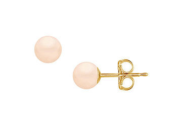 Freshwater Cultured Pearl Stud Earrings  14K Yellow Gold  6 MM