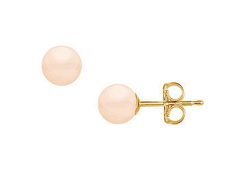 Freshwater Cultured Pearl Stud Earrings  14K Yellow Gold  7 MM