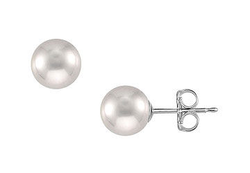 Tahitian Pearl Stud Earrings  18K White Gold  10 MM