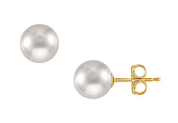 Tahitian Pearl Stud Earrings  18K Yellow Gold  11 MM