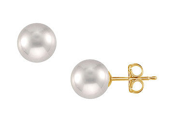 Tahitian Pearl Stud Earrings  18K Yellow Gold  13 MM