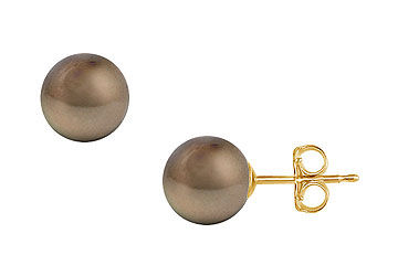 Tahitian Pearl Stud Earrings  18K Yellow Gold  13 MM