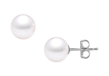 South Sea Pearl Stud Earrings  18K White Gold  13 MM
