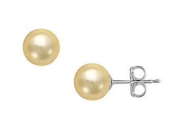 South Sea Pearl Stud Earrings  18K White Gold  10 MM
