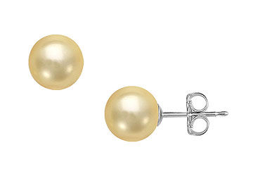 South Sea Pearl Stud Earrings  18K White Gold  11 MM
