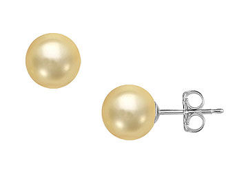 South Sea Pearl Stud Earrings  18K White Gold  13 MM