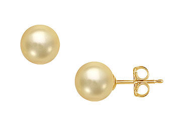 South Sea Pearl Stud Earrings  18K Yellow Gold  11 MM