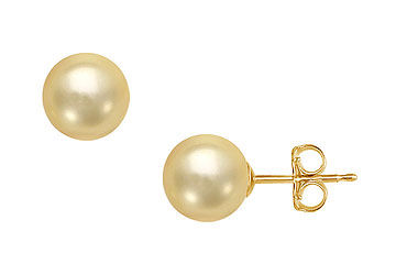 South Sea Pearl Stud Earrings  18K Yellow Gold  12 MM