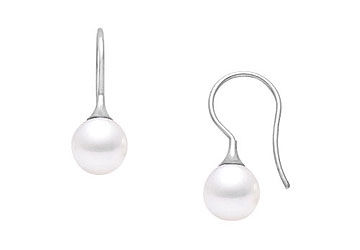 Cultured Pearl Earrings  14K White Gold