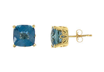 Blue Topaz Earrings  14K yellow gold - 3.00 CT TGW