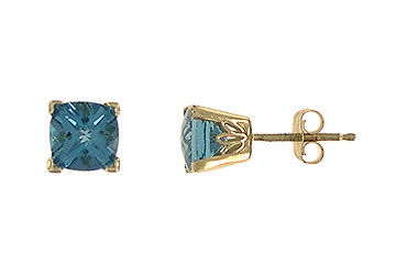 Blue Topaz Earrings  14K Yellow Gold - 1.25 CT TGW