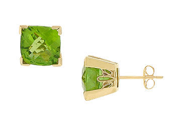Peridot Earrings  14K yellow Gold - 2.75 CT TGW