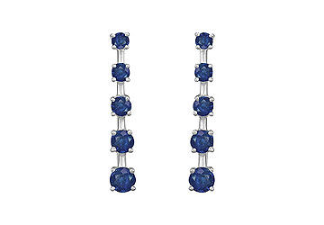 Blue Sapphire Journey Earrings  14K White Gold - 2.00 CT TGW