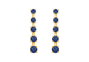 Blue Sapphire Journey Earrings  14K Yellow Gold - 2.00 CT TGW