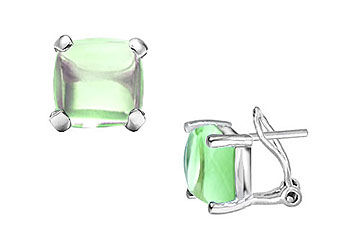Green Chalcedony Earrings  14K White Gold - 10.00 CT TGW