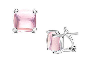 Pink Chalcedony Earrings  14K White Gold - 10.00 CT TGW
