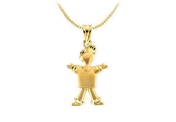 14K Yellow Gold Little Boy Pendant