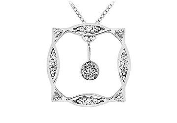 Diamond Frame Pendant  14K White Gold - 0.25 CT Diamonds