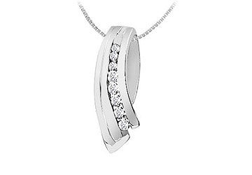 Diamond Pendant  14K White Gold - 0.25 CT Diamonds