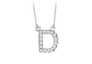 Petite Baby Charm Diamond D Initial Pendant  14K White Gold - 0.20 CT Diamonds
