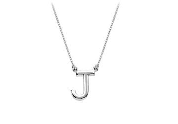 Baby Charm Initial Pendant J 14K White Gold