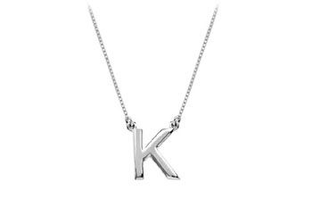 Baby Charm Initial Pendant K 14K White Gold