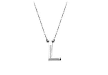 Baby Charm Initial Pendant L 14K White Gold