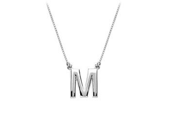 Baby Charm Initial Pendant M 14K White Gold
