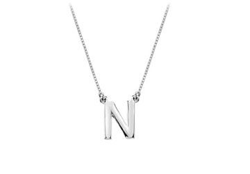 Baby Charm Initial Pendant N 14K White Gold