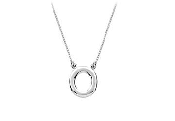 Baby Charm Initial Pendant O 14K White Gold