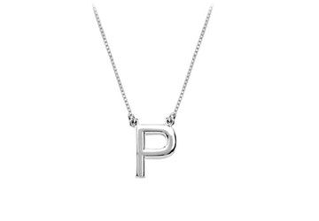 Baby Charm Initial Pendant P 14K White Gold