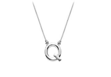 Baby Charm Initial Pendant Q 14K White Gold