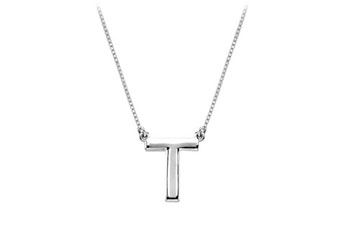 Baby Charm Initial Pendant T 14K White Gold