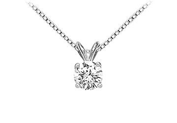 14K White Gold  Round Diamond Solitaire Pendant - 1.00 CT. TW.