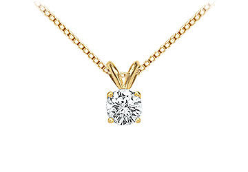 14K Yellow Gold  Round Diamond Solitaire Pendant - 0.50 CT. TW.