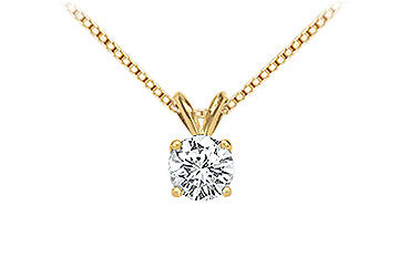 14K Yellow Gold  Round Diamond Solitaire Pendant - 1.00 CT. TW.