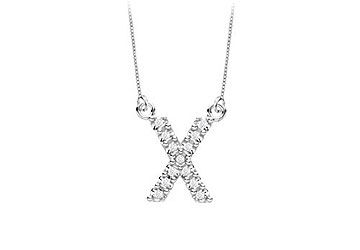 Petite Baby Charm Diamond X Initial Pendant  14K White Gold - 0.20 CT Diamonds