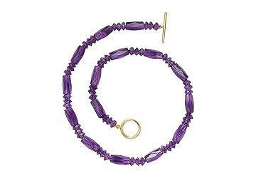 Amethyst Necklace : 14K Yellow Gold - 75.00 CT TGW