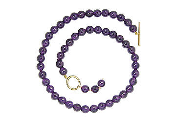 Amethyst Ball Necklace : 14K Yellow Gold - 99.00 CT TGW