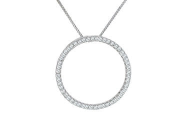 Diamond Circle Pendant  14K White gold - 0.25 CT Diamonds