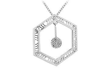 Diamond Pendant  14K White Gold - 0.15 CT Diamonds