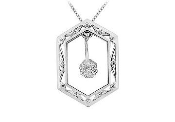 Diamond Frame Pendant  14K White Gold - 0.50 CT Diamonds