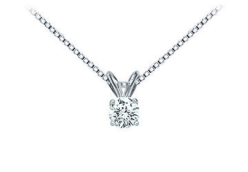 Platinum  Round Diamond Solitaire Pendant - 0.25 CT. TW.