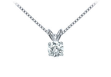 Platinum  Round Diamond Solitaire Pendant - 0.50 CT. TW.