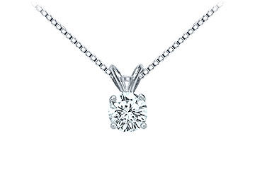 Platinum  Round Diamond Solitaire Pendant - 0.75 CT. TW.