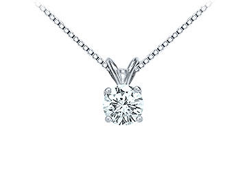 Platinum  Round Diamond Solitaire Pendant - 1.00 CT. TW.