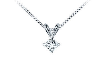 Platinum  Princess Cut Diamond Solitaire Pendant - 0.25 CT. TW.
